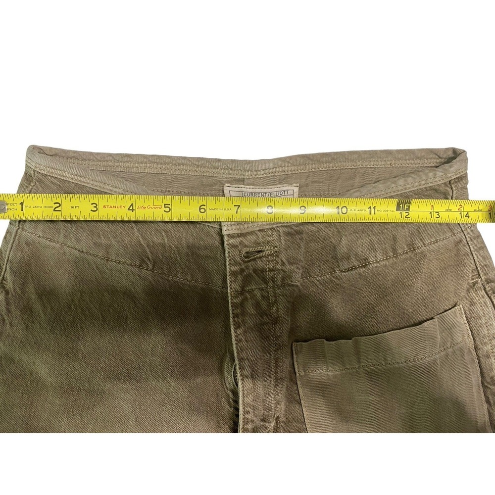 Current/Elliott The Woven Military Pant Size 0 Stone Grey Utility Wide Leg Crop - Picture 9 of 11